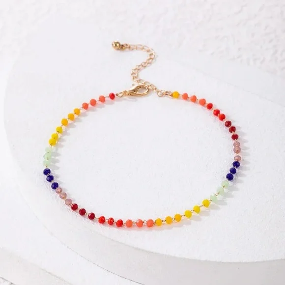 Multicolored Boho Anklet - Picture 2 of 9